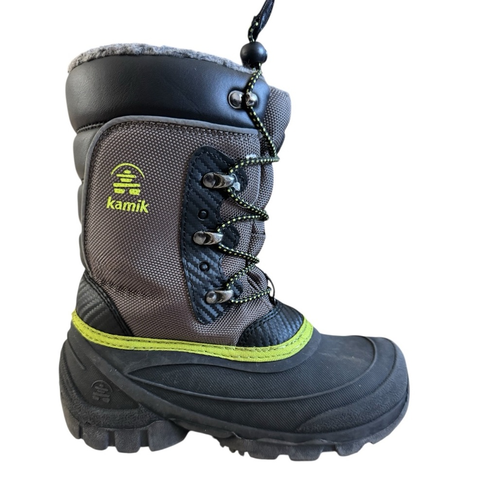 Kamik Waterproof Snow Boots Fleece Insulated Winter Outdoor Gray Black Kids 2